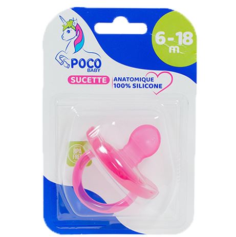 POCO BABY SUCETTE SILICONE ROSE 6-18 MOIS