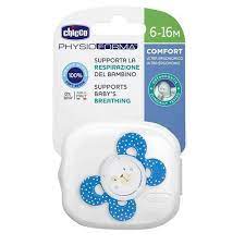 CHICCO SUCETTE PHYSIO COMFORT EN SILICONE BLEU 6-16 MOIS
