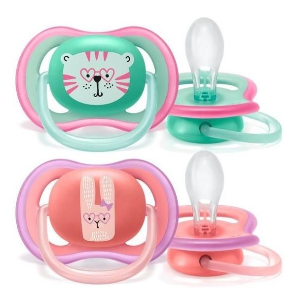 PHILIPS AVENT PACK 2 SUCETTES ULTRA AIR PACIFIER  FILLE  18M+