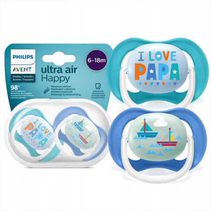 AVENT PACK 2 SUCETTES ULTRA AIR HAPPY  6-18 M