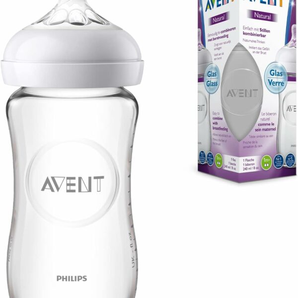 AVENT BIBERON NATUREL EN VERRE 240ML 1M+