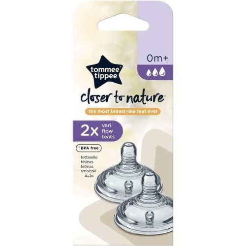 TOMMEE TIPPEE CLOSER TO NATURE 2 TETINES DEBIT VARIABLE 0M+