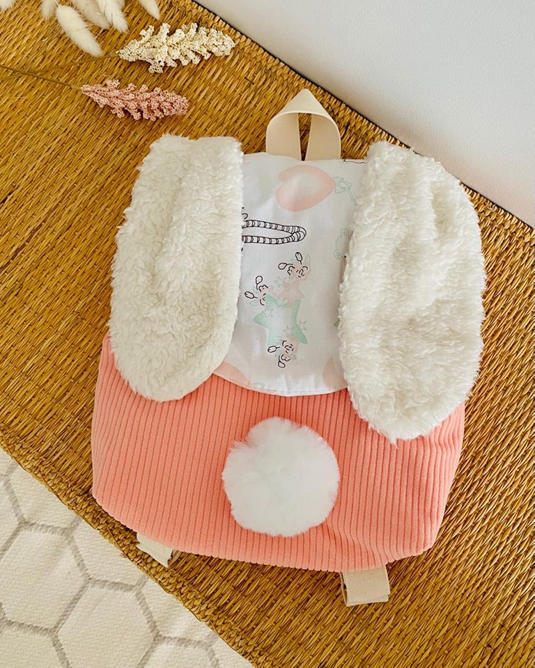 Sac A Dos Lapin Pompon Coton