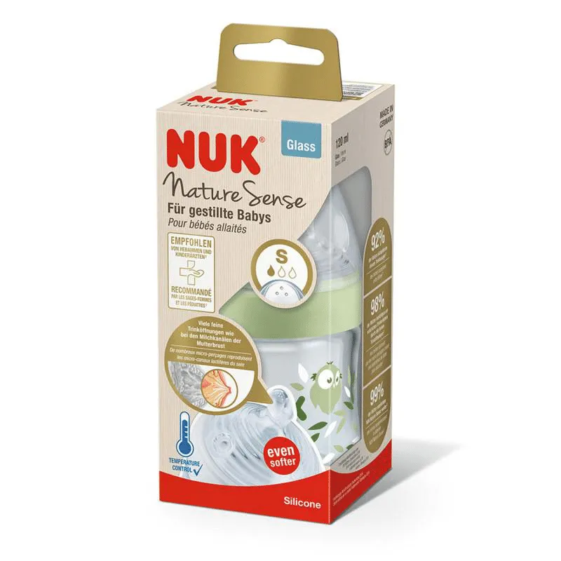 NUK NATURE SENSE BIBERON EN VERRE - VERT 120ML