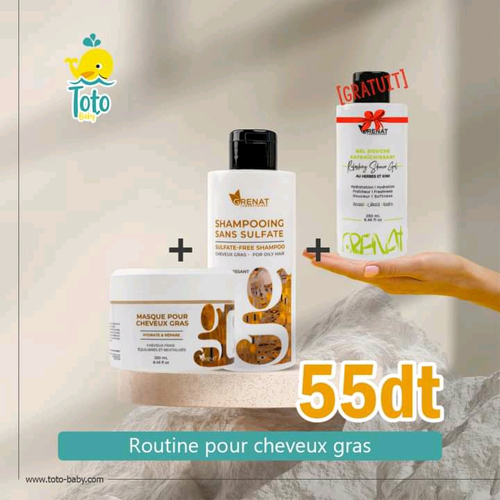 Pack Grenat Pour Cheveux Gras