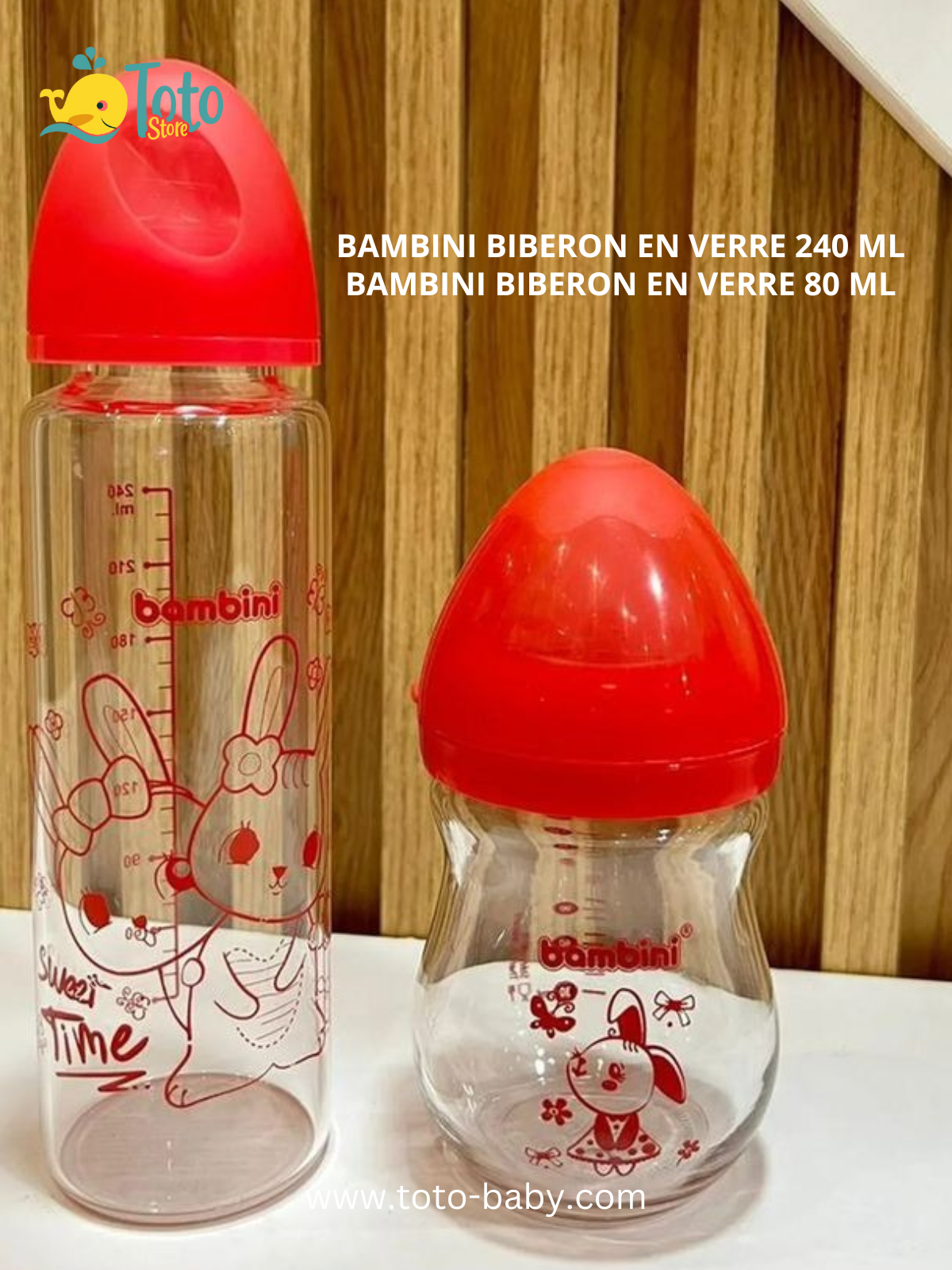 Pack Bambini Biberon En verre Rouge