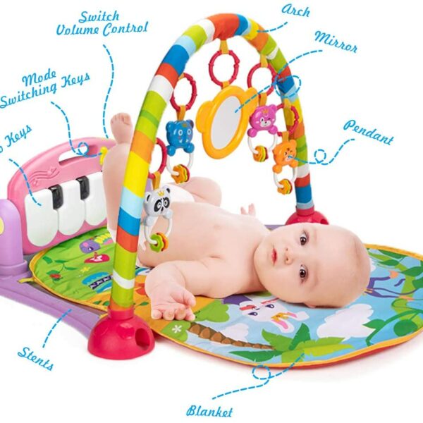 TAPIS BÉBÉ 3 EN 1 POUR NOUVEAU-NÉ - ROSE POUR FILLES
