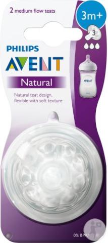 AVENT LOT 2 TÉTINES NATURAL 3M+
