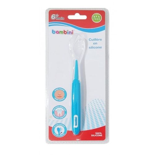 BAMBINI CUILLÈRE EN SILICONE SOUPLE BLEU