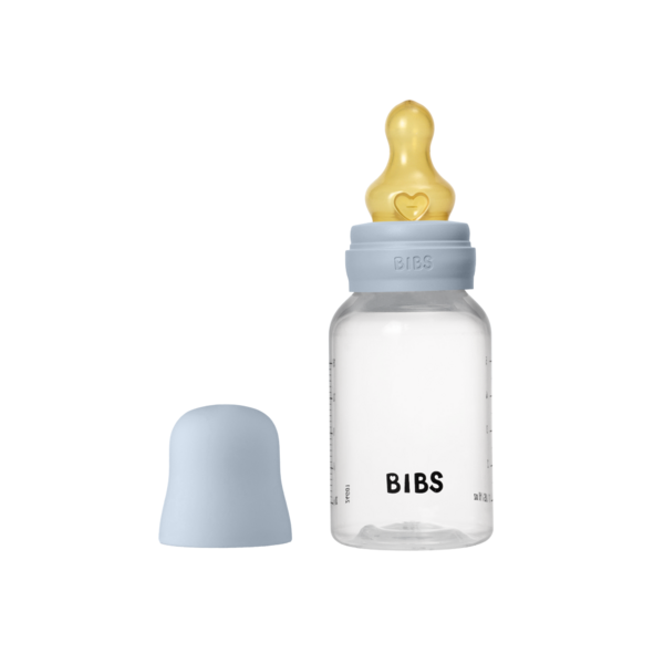 BIBS - Baby Bottle Round Latex 1 pack 150 ml Slow Flow Blue