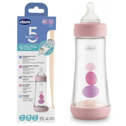 CHICCO PERFECT-5 SILICONE BOTTLE 300ML 4M+