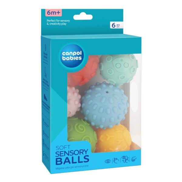 Balles Sensorielles Souples Canpol Babies (6m+) - Lot de 6
