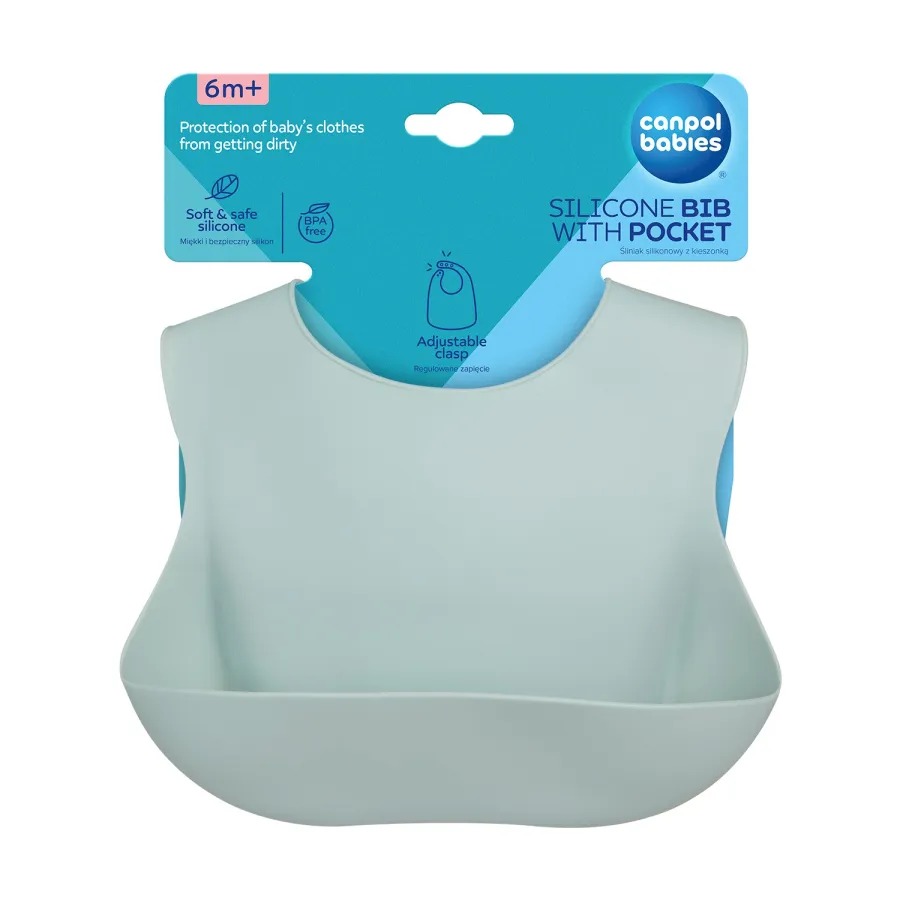 Bavoir canpol bébé vert pastel doux