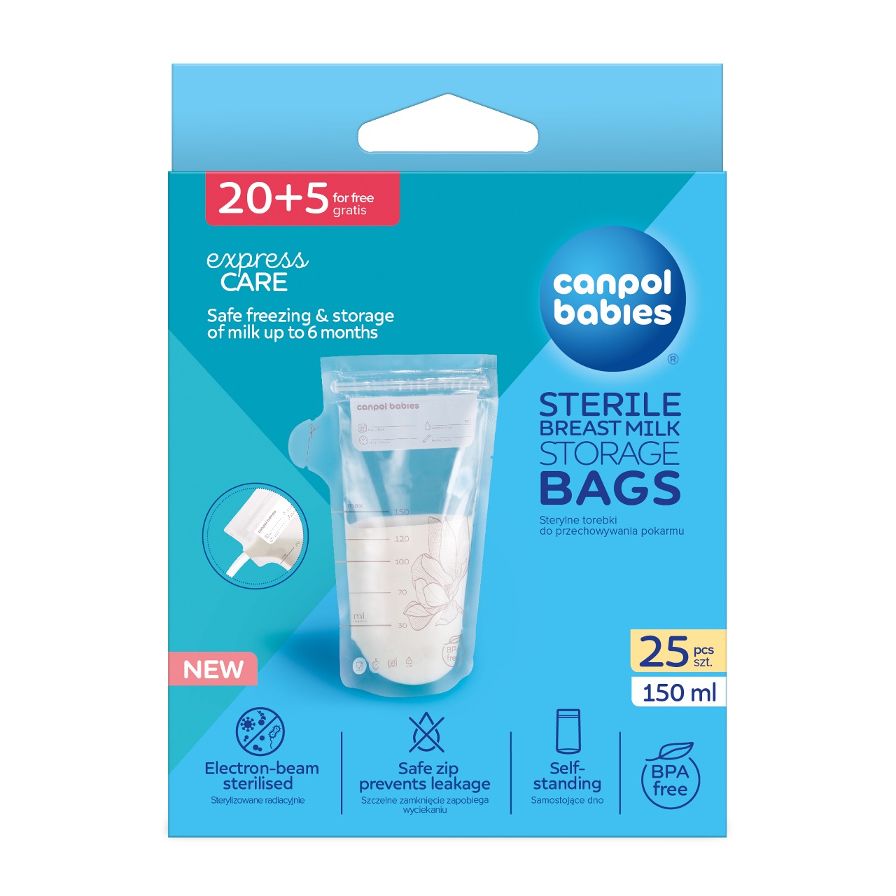 CANPOL BABIES SACHET DE CONSERVATION LAIT MATERNEL BOITE DE 25 150ML