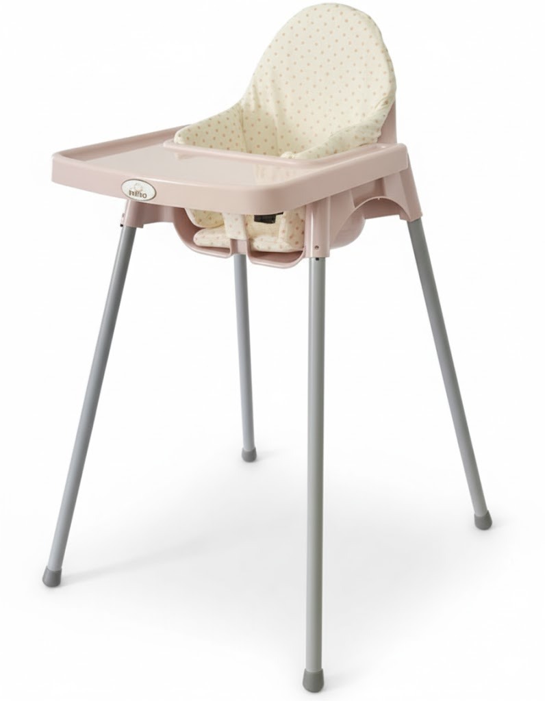 Chaise Haute Bébé Rose Pâle