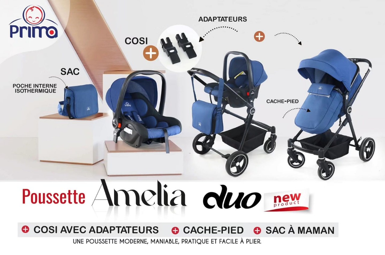 Poussette Duo Primo Amelia bleu