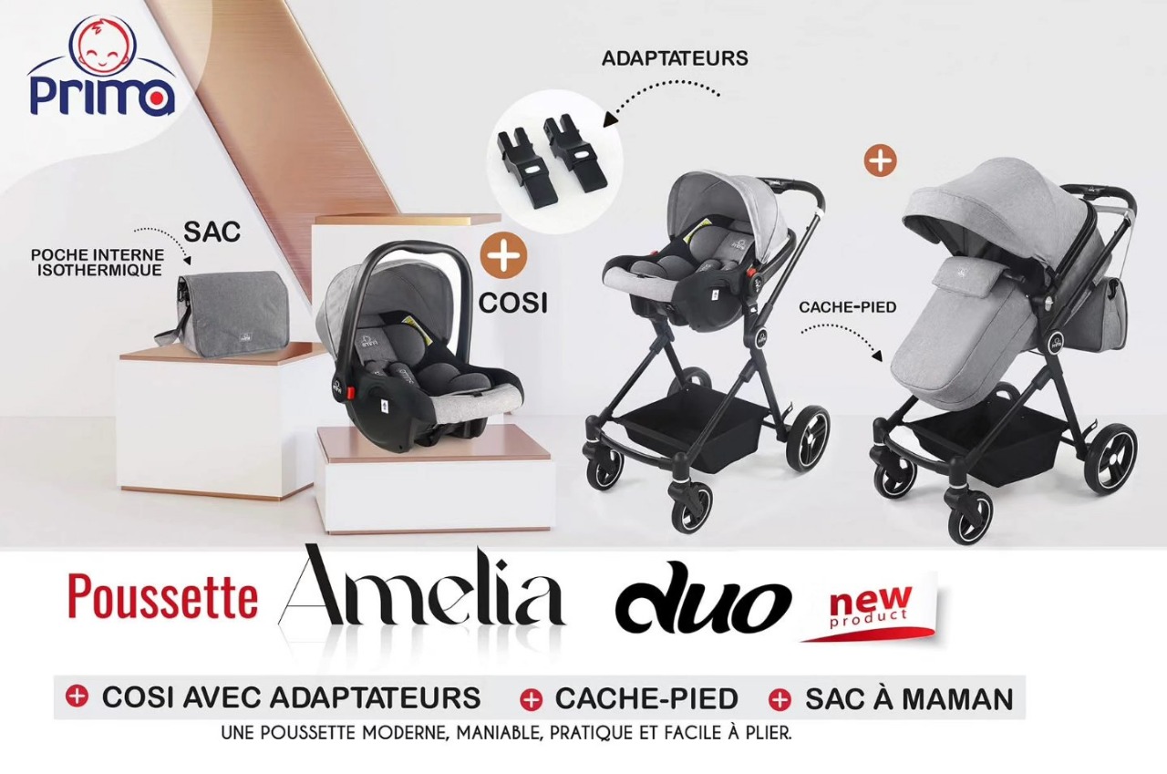 Poussette Duo Primo Amelia gris