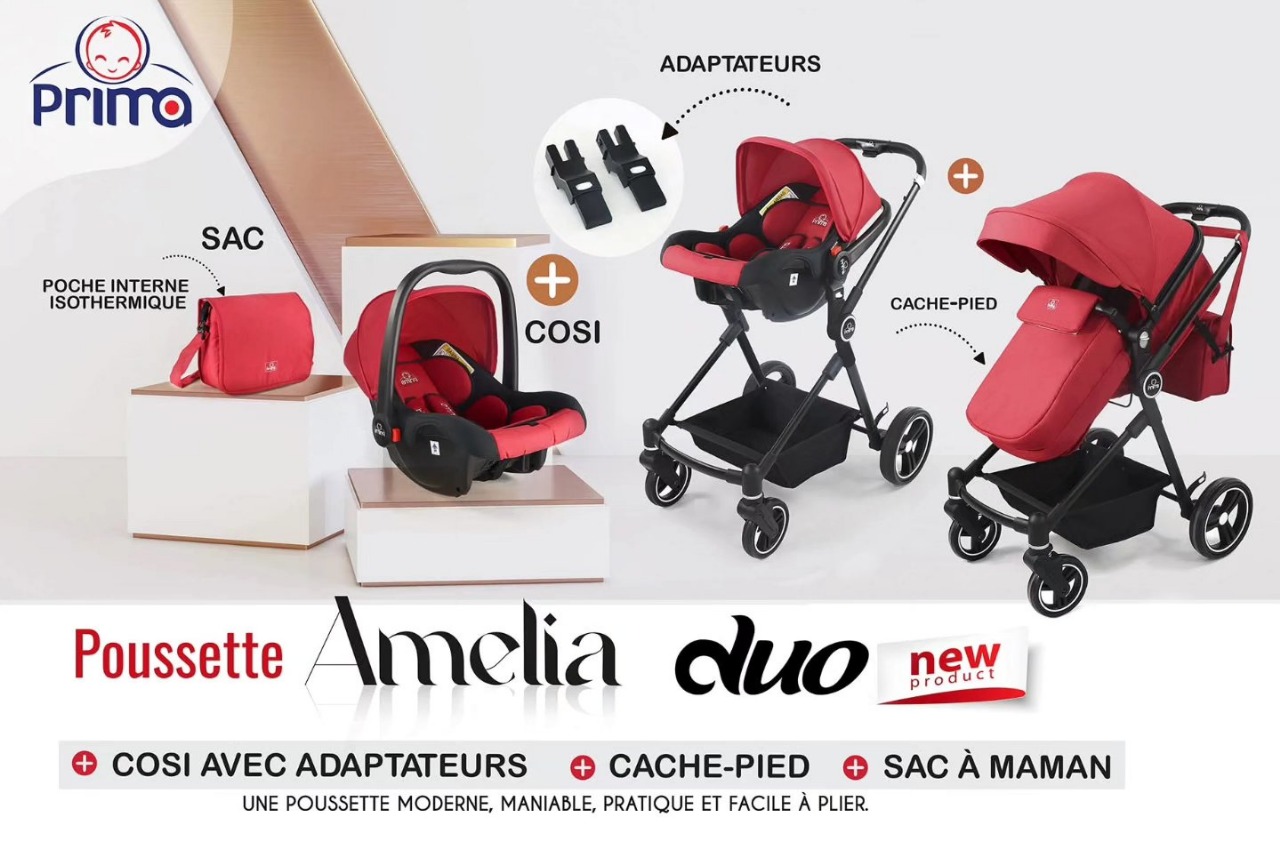Poussette Duo Primo Amelia rouge
