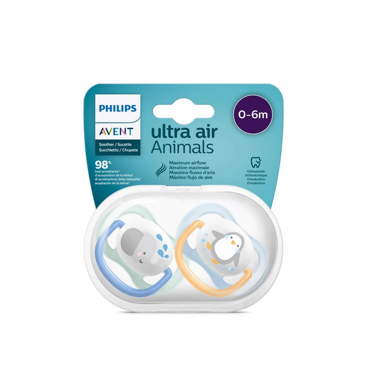 Sucettes Philips Avent Ultra Air Animals (0-6m) - Lot de 2